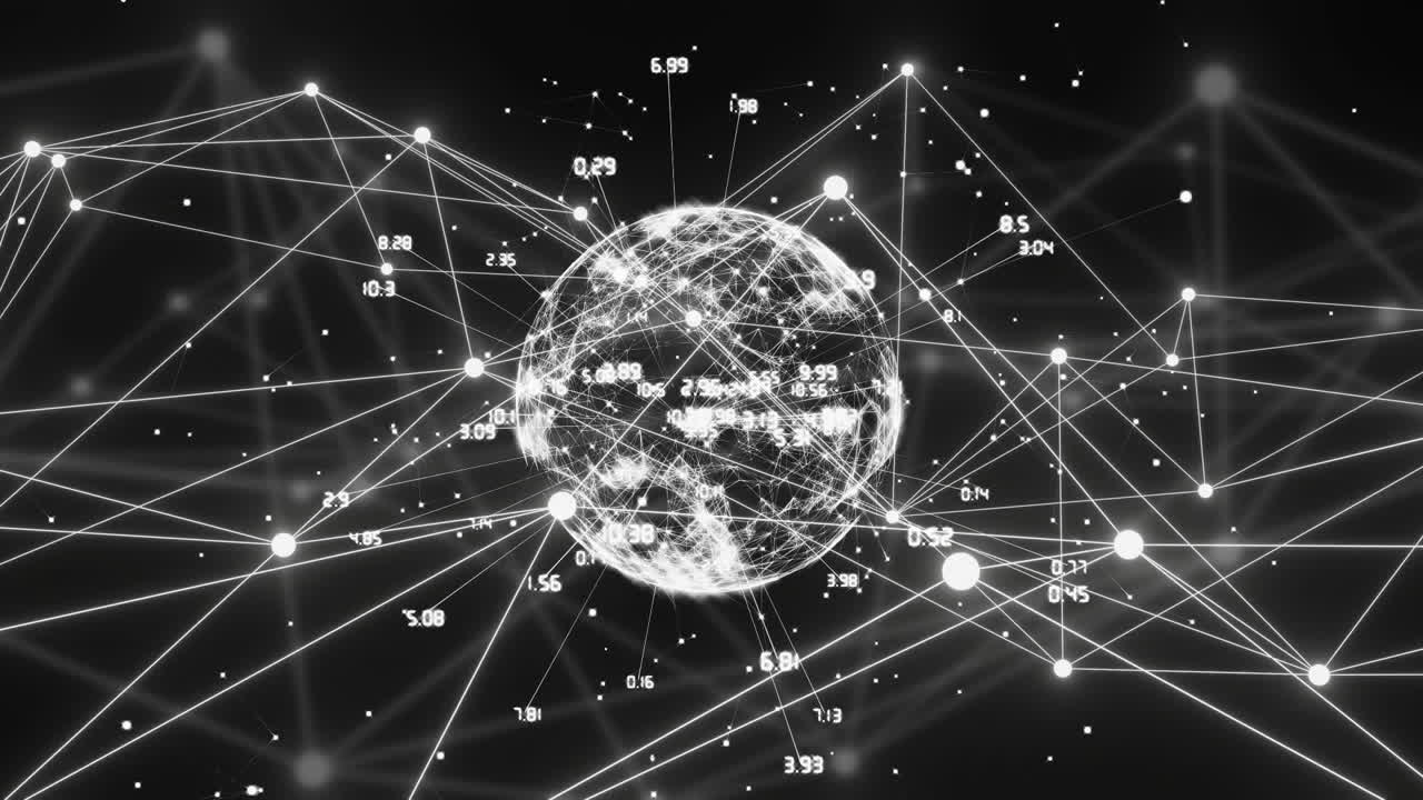 animación del globo con una red de conexiones