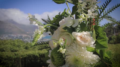 flowers at an outdoor wedding