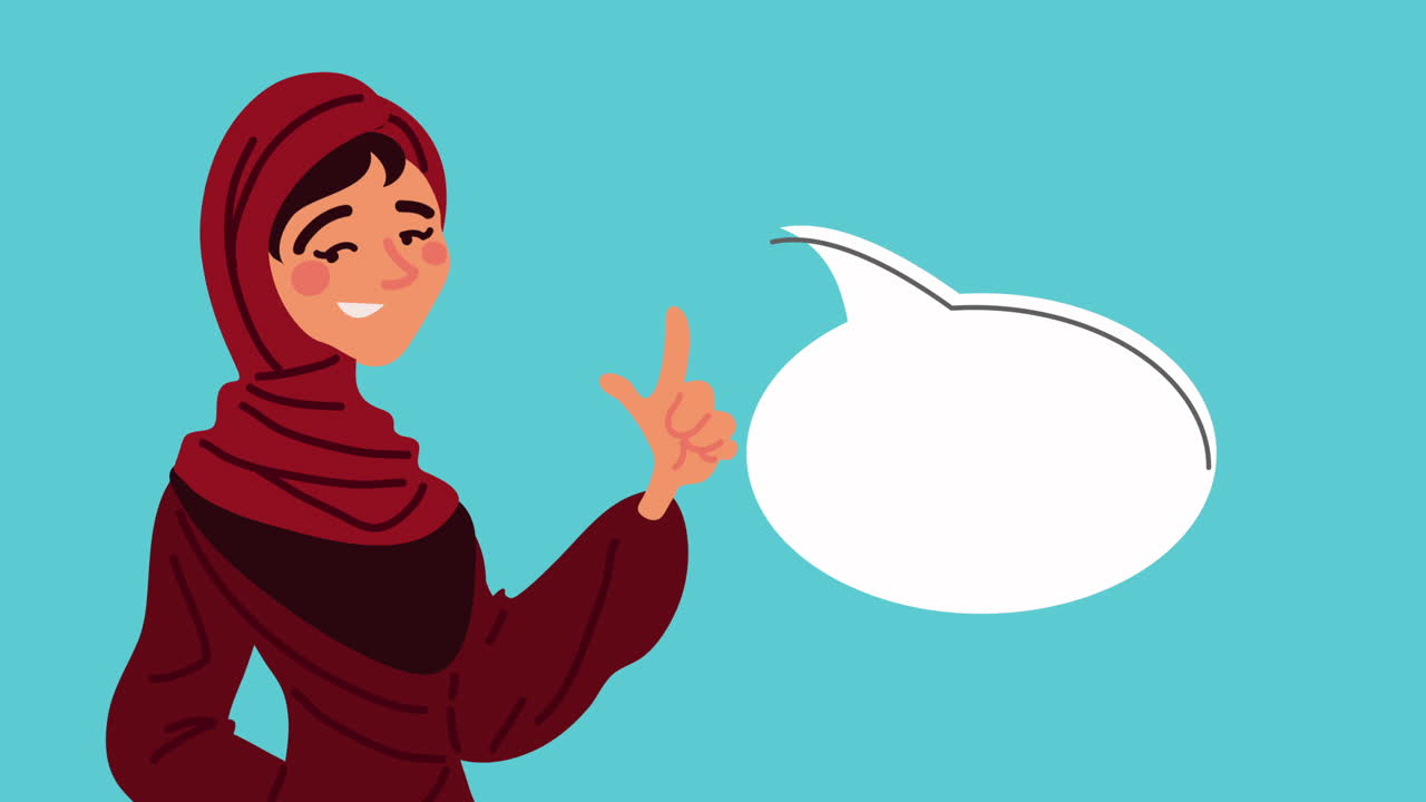 Wanita Berhijab Menunjuk