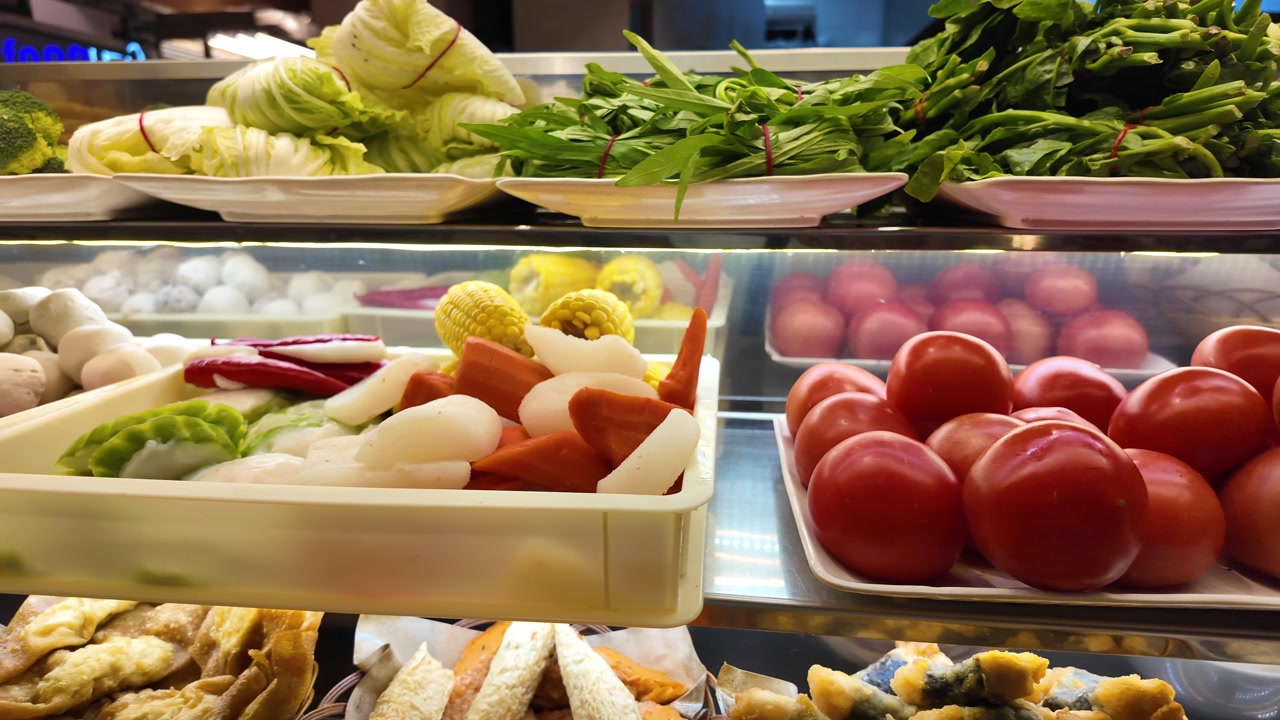 Variety of Fresh Vegetables and Ingredients on Display