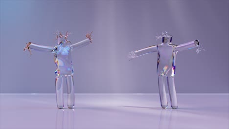 abstract glass figures