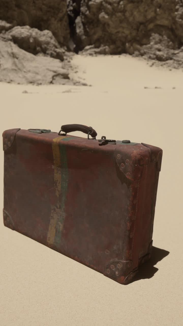 maleta vintage en el desierto