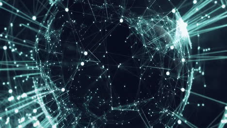 animation of 5g big data mobile internet information transmission, financial data processing over network of connections