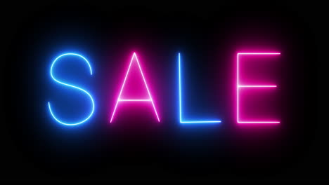 Sale-text-neon-glow-sign-animation