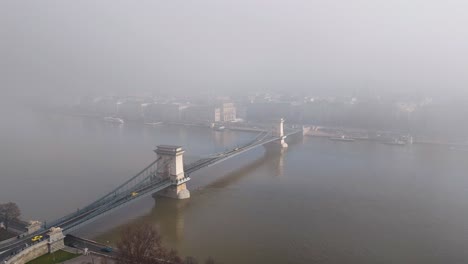 chain bridge in budapest hungary 4k drone