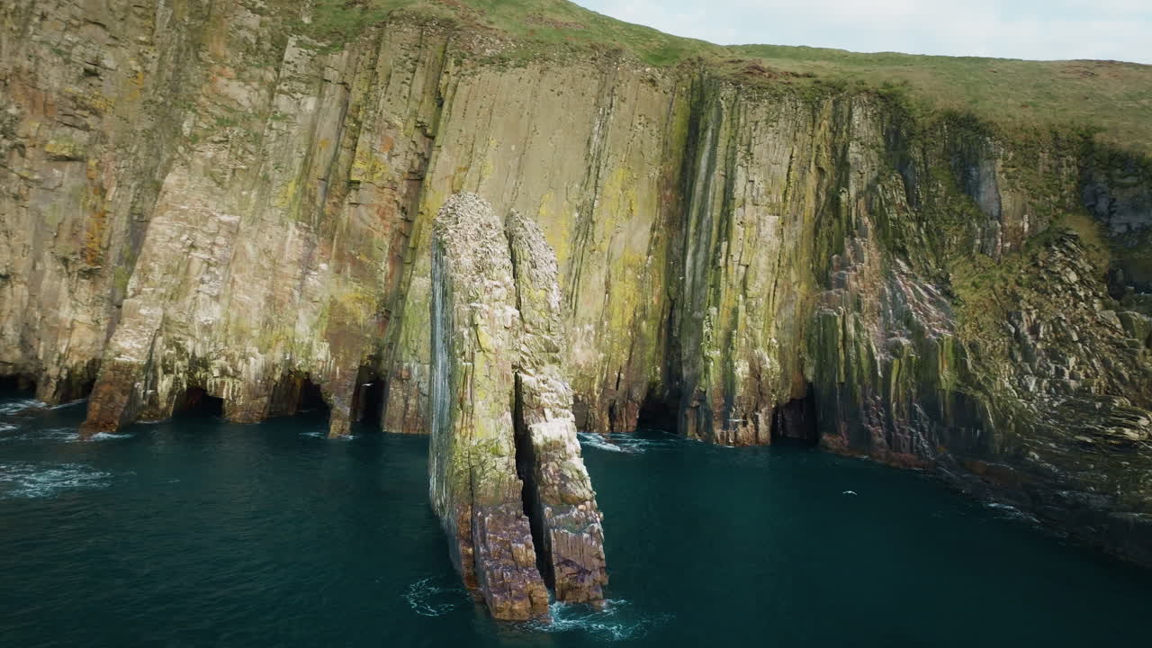 Drone shot of Old Head of Kinsale cliffs, County Cork, Ireland 13