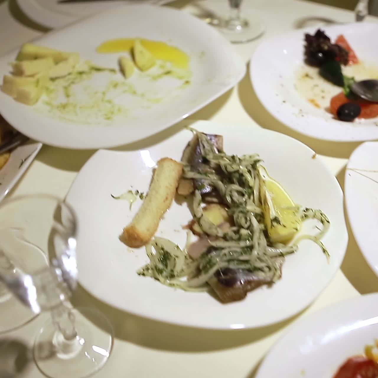 Dirty Dish On Food Table