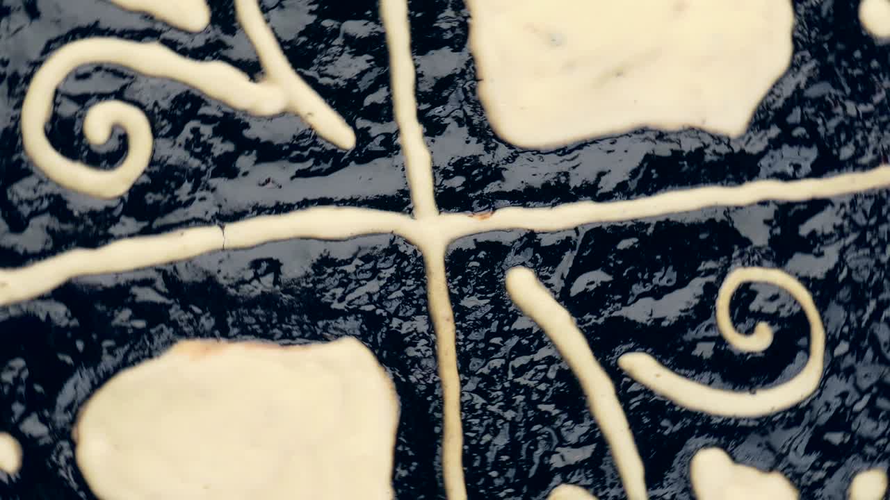 Czech traditional cake "kolac" turning around