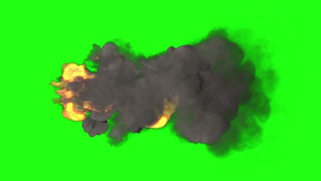 slow motion cg fireball and explosion with fire flame on green screen background 4k 60fps pack of 3 clips