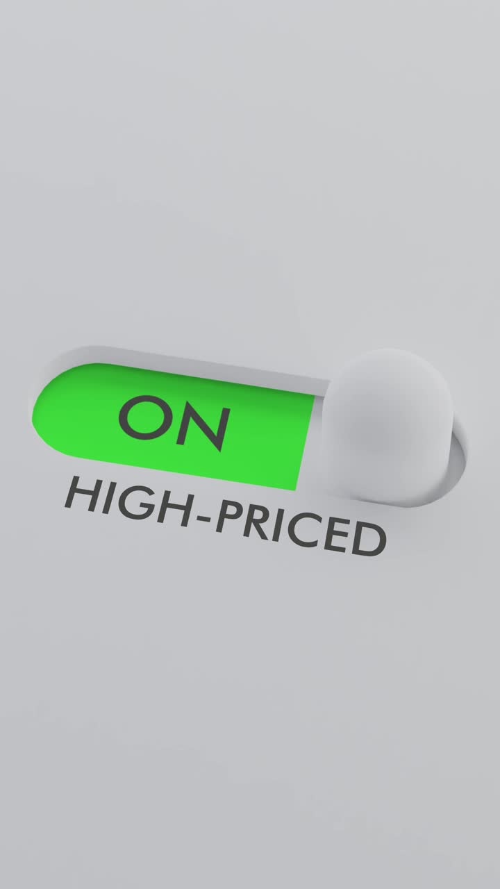 높은 가격의 스위치를 켜는 수직 비디오