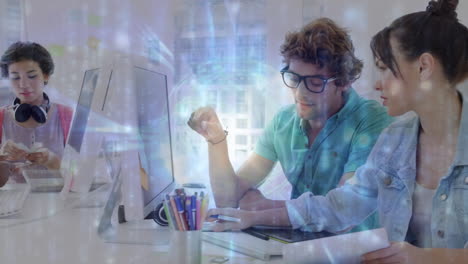 animación de la red de conexiones sobre las personas de negocios.