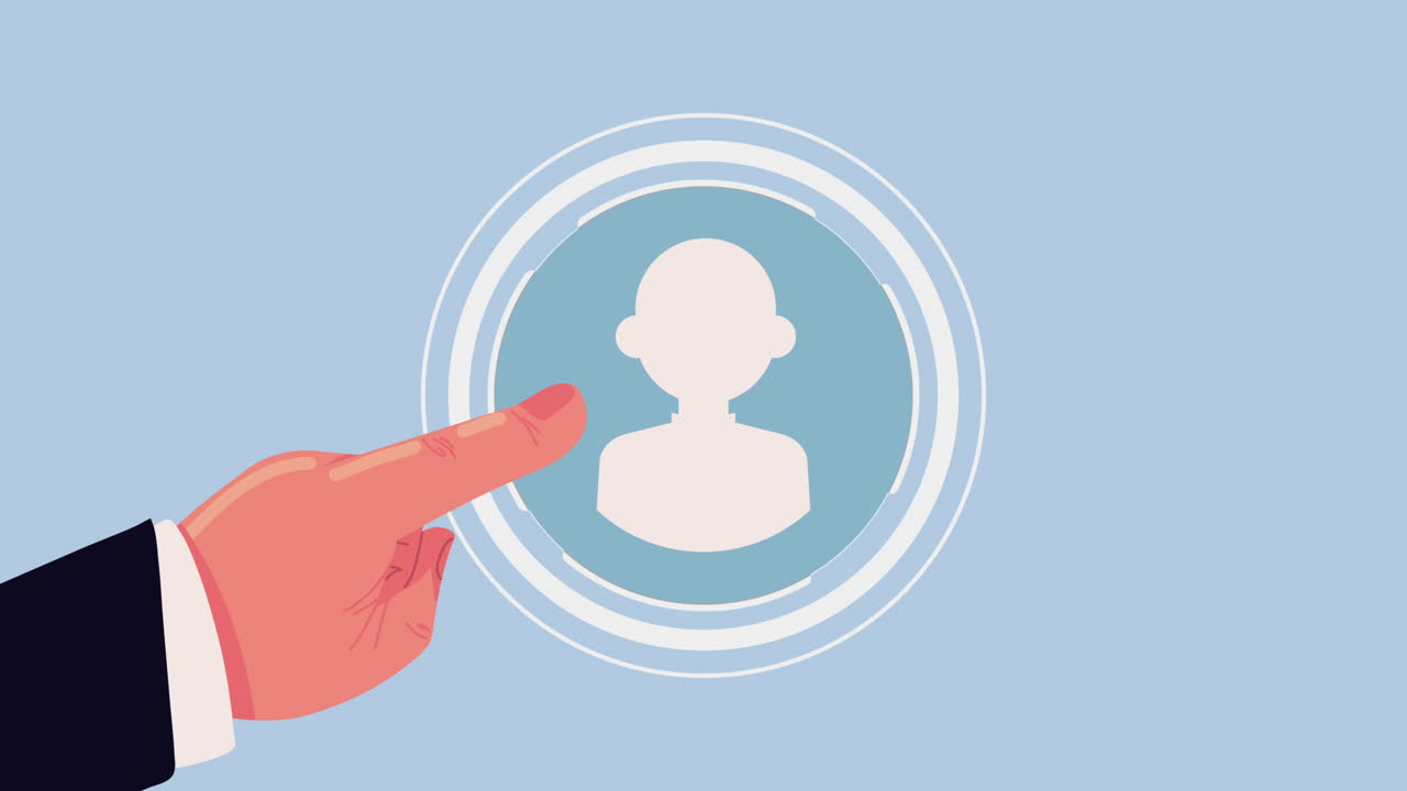 손으로 만지는 프로필 아이콘