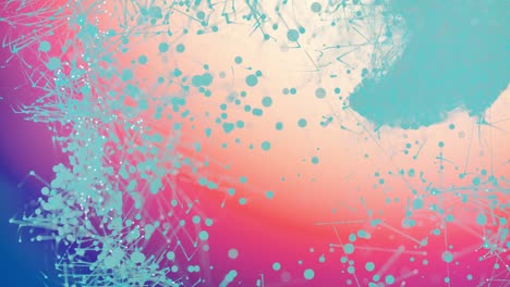 hermosas partículas en movimiento en un fondo coloreado. 4k fondo abstracto