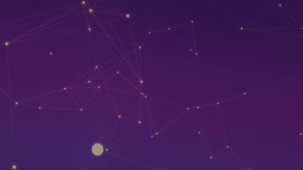 Animation of network of connections on purple background