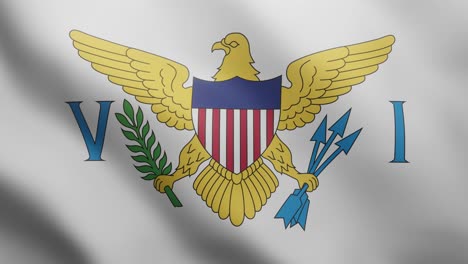 3d realistic flag of the united states virgin islands is fluttering in the breeze background. 4k animated video clip that loops in a realistic way