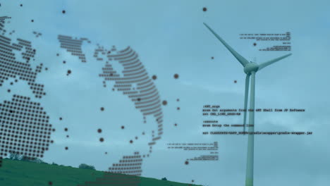 animación del globo y procesamiento de datos sobre la turbina eólica