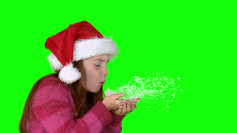 Festive-girl-blowing-in-slow-motion