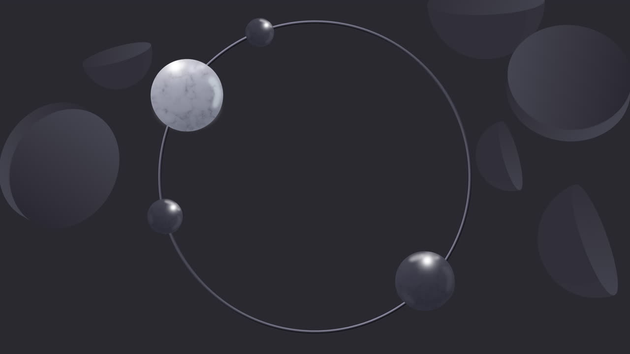 Abstract Geometric Animation with Orbiting Spheres and Marble Texture