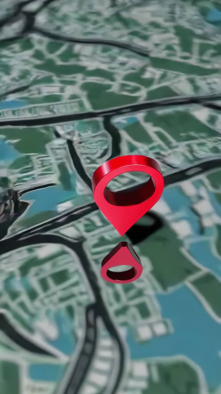 Red Location Pin on a Digital Map