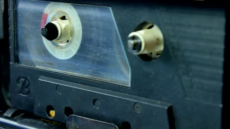 old audio cassette reel playing.