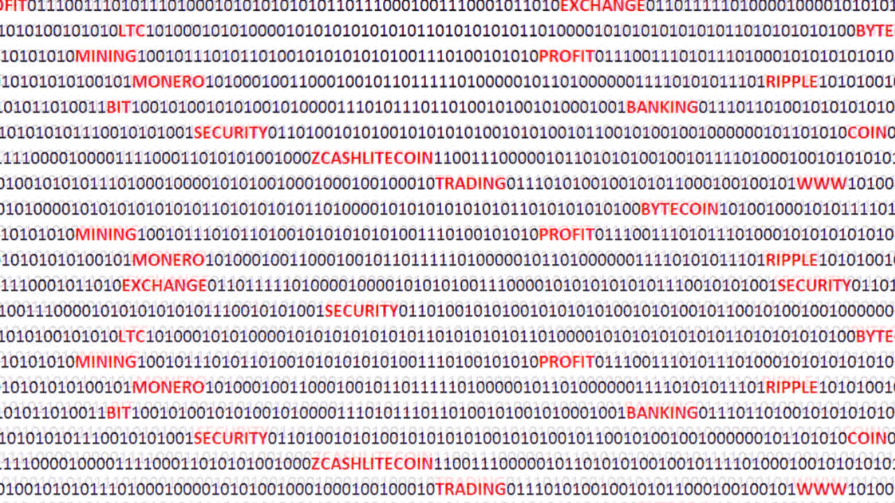 Cryptocurrency on a digital background. Background from a program code and cryptocurrencies