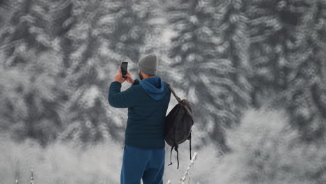 backpacker on the snow