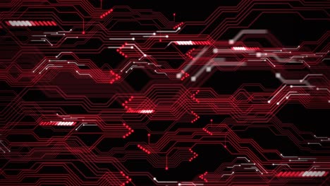fondo de tecnología abstracta roja con animación de bucle de placa de circuito