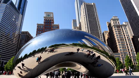 cloud gate (the bean) sculpture in chicago's millennium park