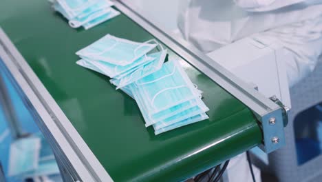 face mask production line in modern factory