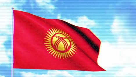 kyrgyzstan flag waving in the wind