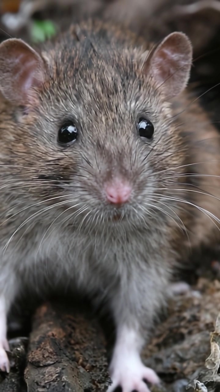 Una vista ravvicinata di un piccolo roditore curioso che esplora il suo habitat naturale tra foglie e ramoscelli, catturando i dettagli intricati della sua pelliccia e dei suoi lineamenti.