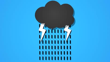 dibujos animados nube de trueno bucle azul