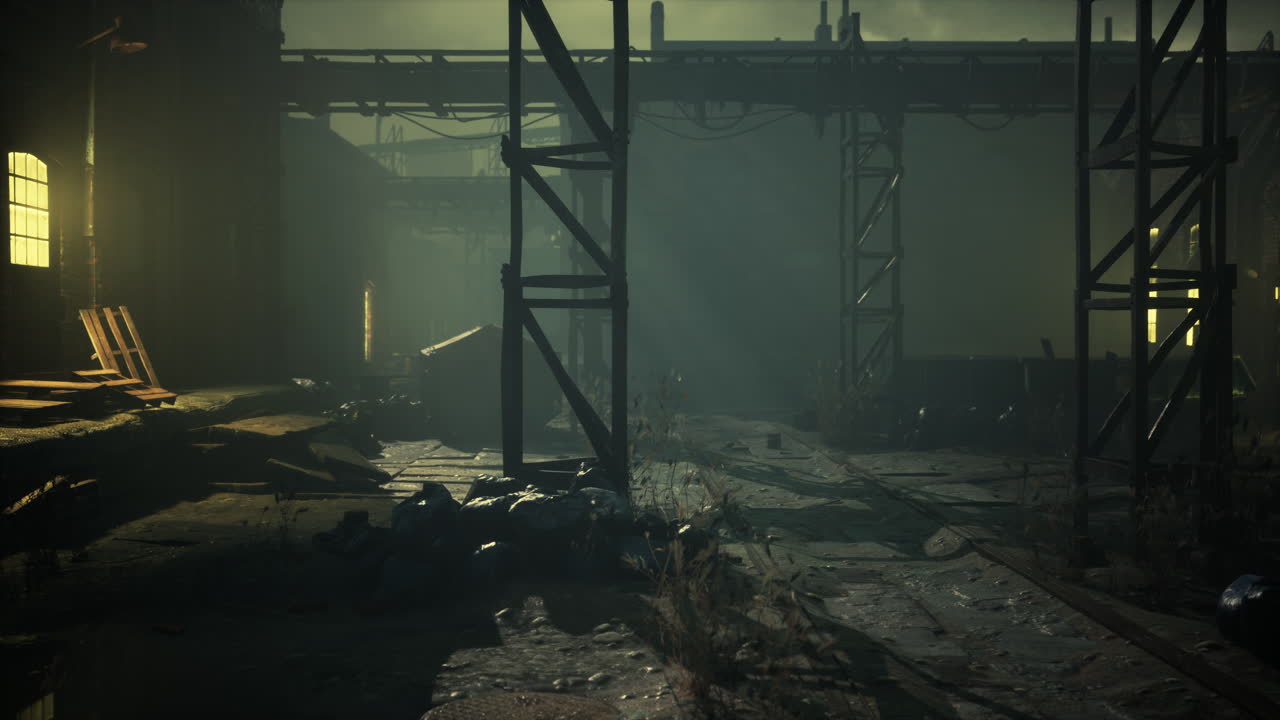 Руины очень сильно загрязненного промышленного завода