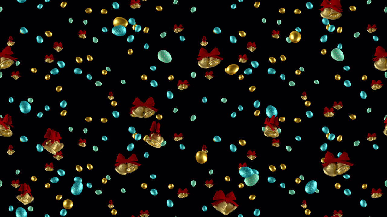 Easter eggs bells loop tile falling with alpha