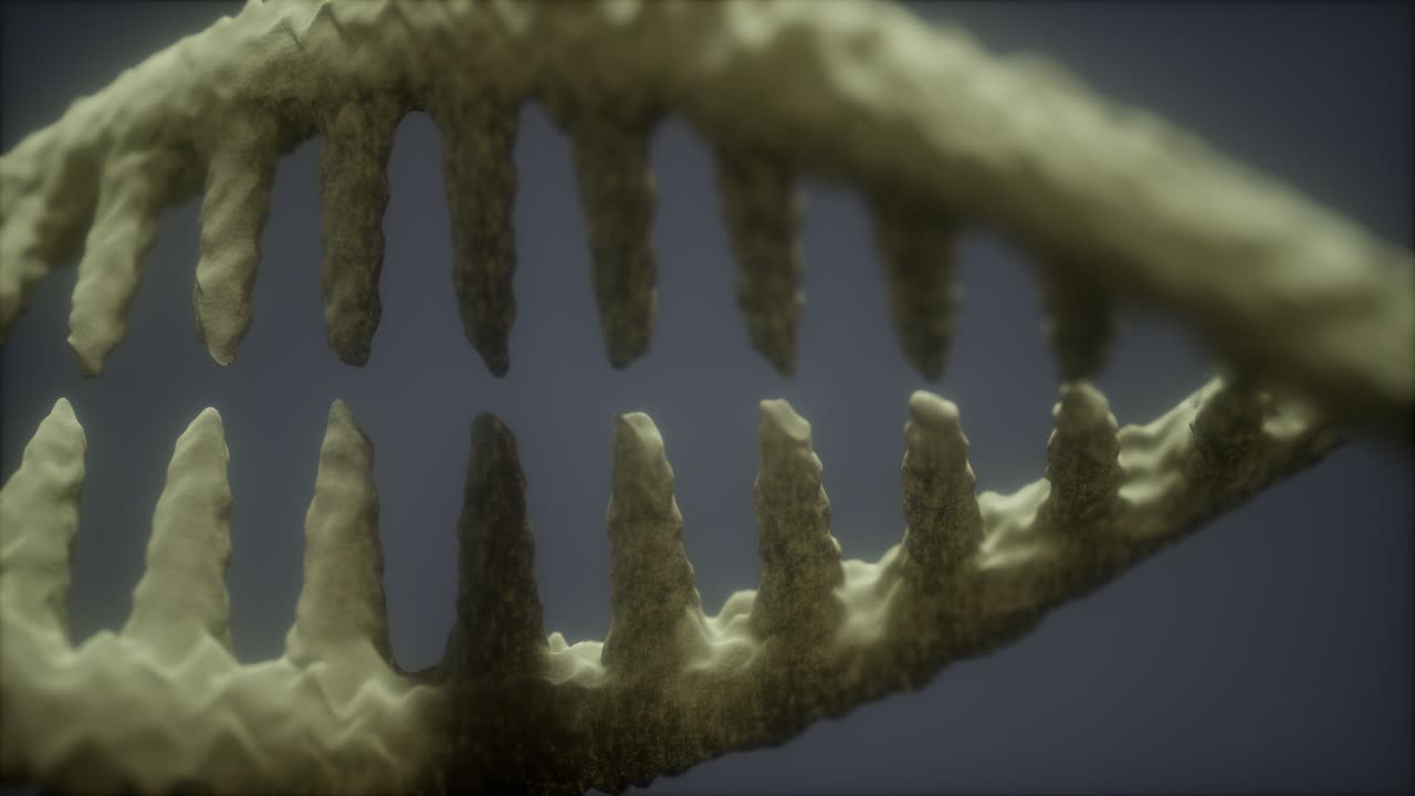 яркие частицы 3d-рендер днк