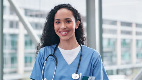 Face,-smile-and-a-nurse-woman-in-the-hospital