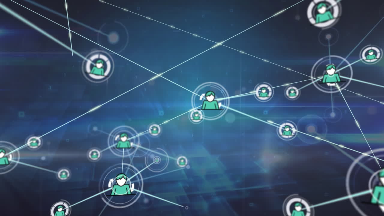 Animation of network of connections over icons