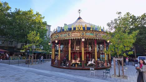 carousel in a city square