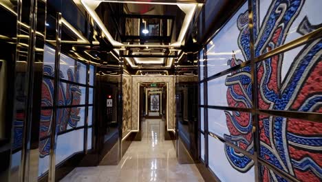 luxury hotel elevator corridor