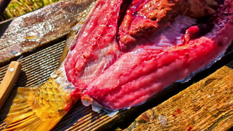 caviar raw carp roe ikra fish cleaning nutritious food preparing meat for cooking