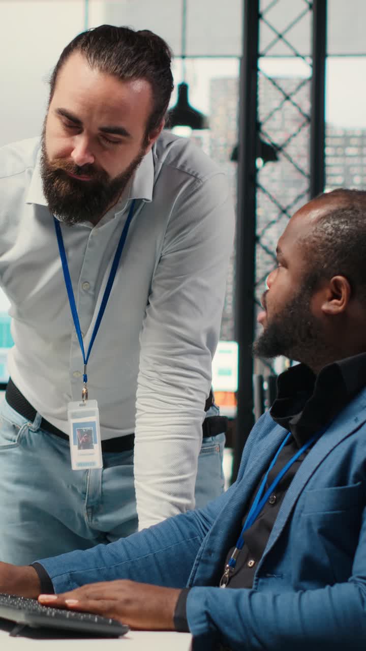 Vertical Video Administrator and assistant gather data from monthly reports