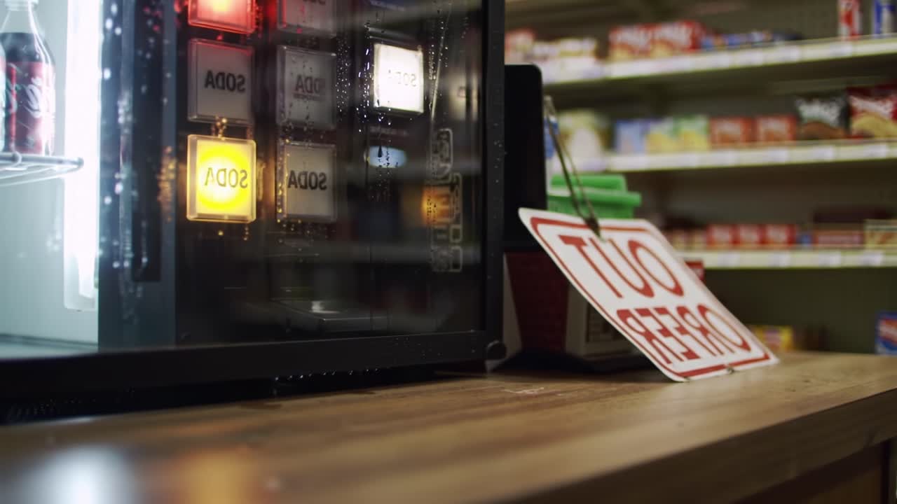 A Close-Up on a Vending Machine with Highlights on Snacks and Drinks Signifying a Special Offer in a Store Setting