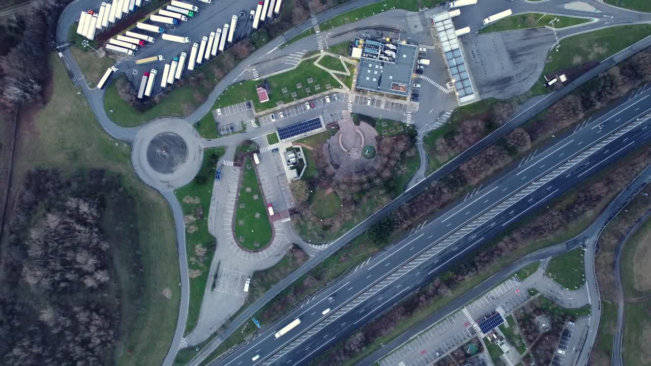 Aerial View of Highway Rest Area