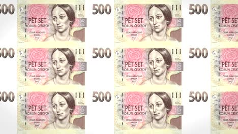 banknotes of five hundred czech korunas of czech republic, cash money, loop