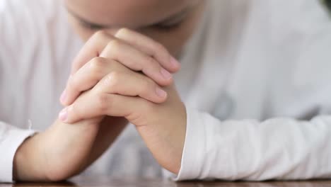 praying-to-god-with-bible-on-white-background-with-people-stock-video-stock-footage