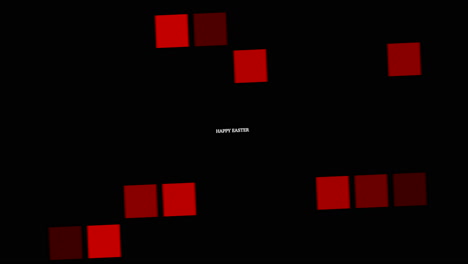 Happy Easter with red cubes pattern on fashion black gradient