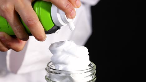 creating clouds using shaving cream and jar