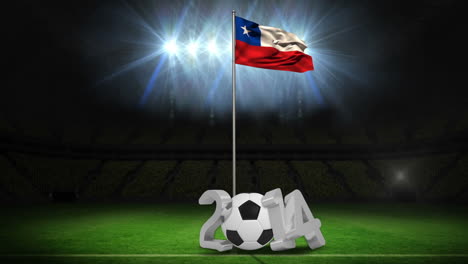 Chile-national-flag-waving-on-flagpole-with-message