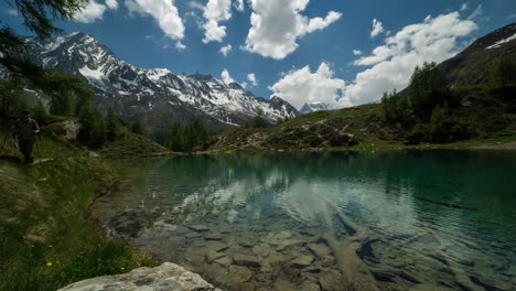 beautiful lake reflection in switzerland