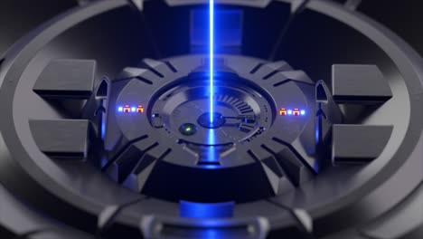 futuristic laser system close-up